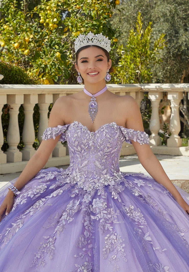 Glitter Embroidered Sparkle Tulle Quinceañera Dress #34091