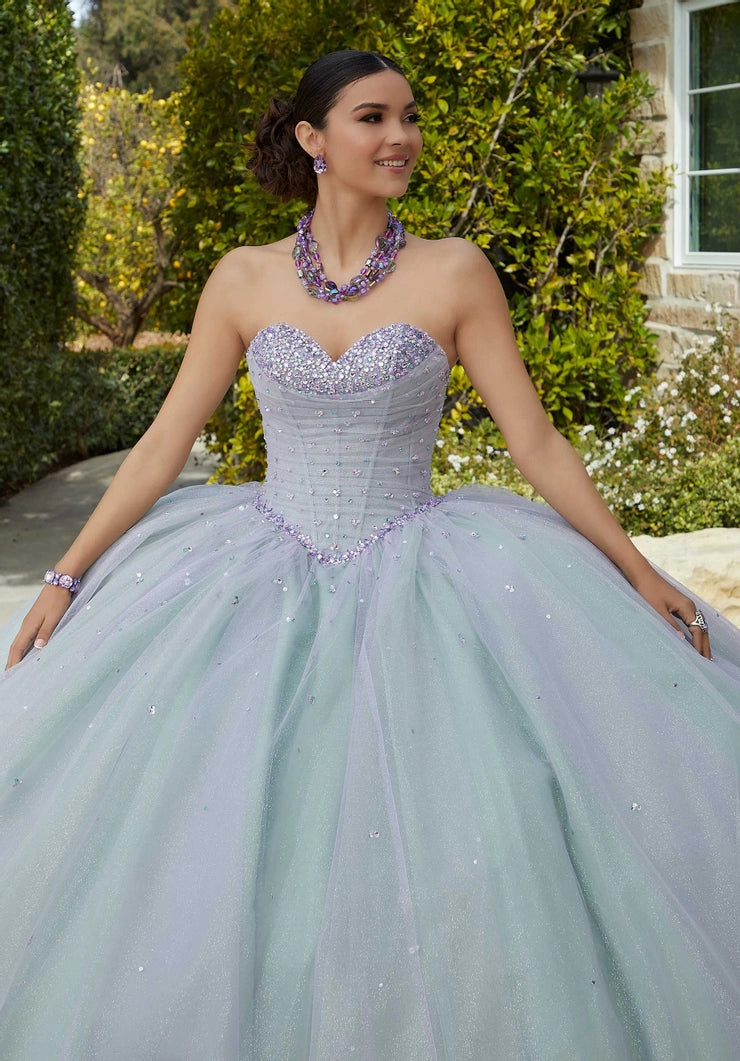 Allover Glitter and Jewel Beaded Quinceañera Dress #60184