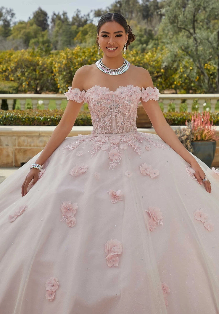 Sparkle Tulle and Floral Embroidered Quinceañera Dress  #60185