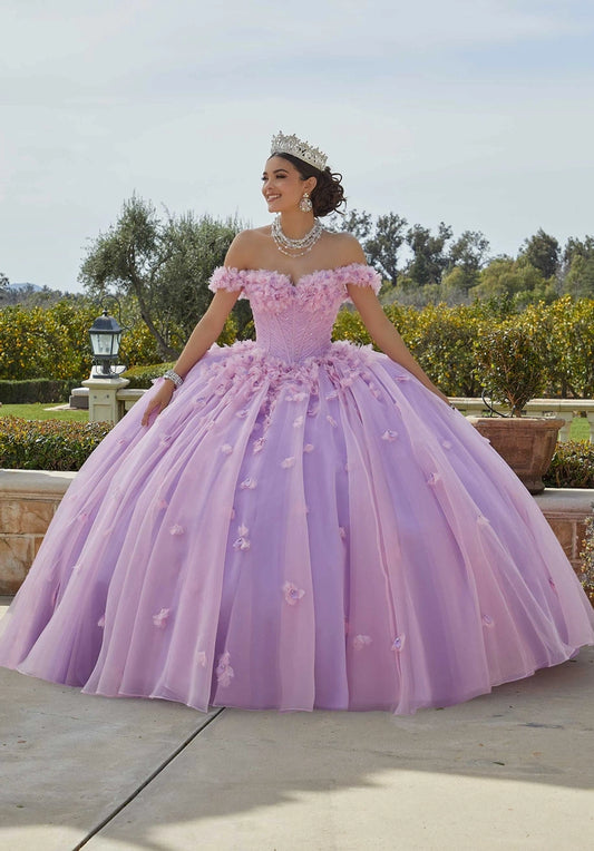 Organza Floral Quinceañera Dress with Crystal Beading  #60186