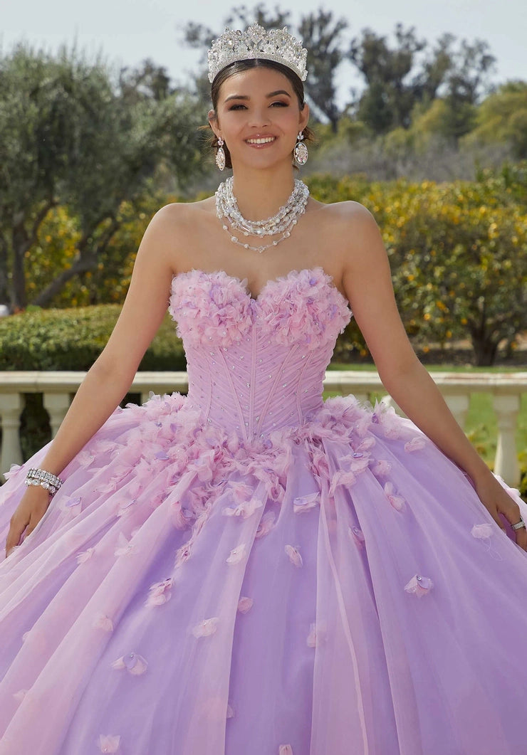 Organza Floral Quinceañera Dress with Crystal Beading  #60186