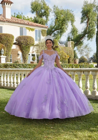 Chantilly Lace and Sparkle Tulle Quinceanera Dress 89422