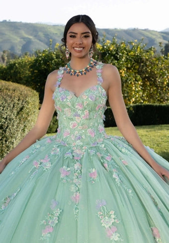 Contrasting Three-Dimensional Floral Embroidered Quinceañera Dress #89424
