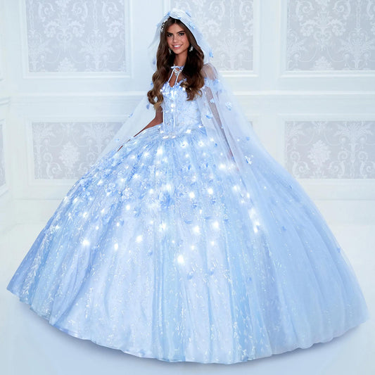 Princesa by Ariana Vara Floral Ball Gown with Lights PR22036