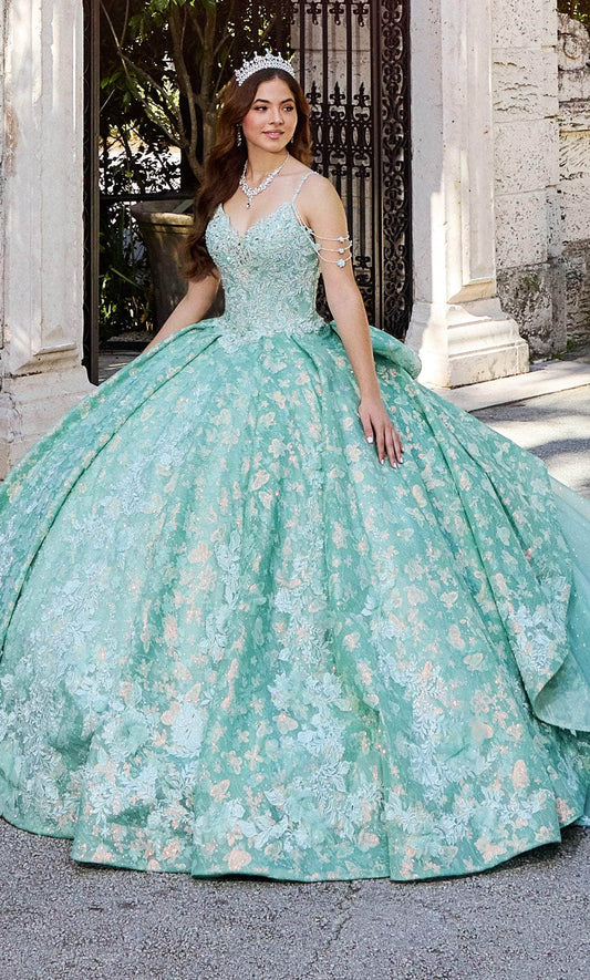 Princesa by Ariana Vara Bolero-Attached Floral Ball Gown PR30139