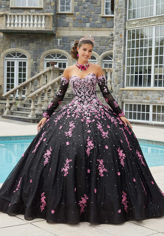 Contrasting Ombre Embroidered Quinceañera Dress#89415