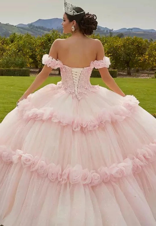 Floral Embroidered Lace and Tulle Quinceañera Dress #89433