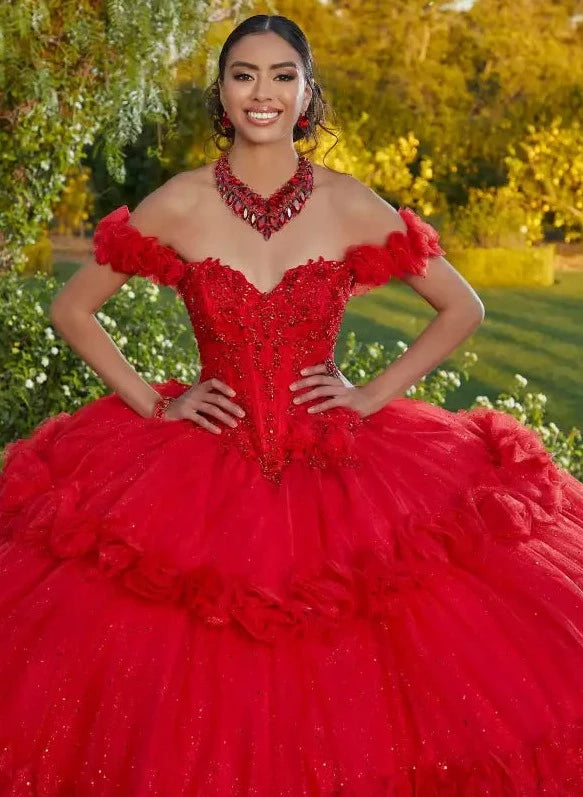 Floral Embroidered Lace and Tulle Quinceañera Dress #89433
