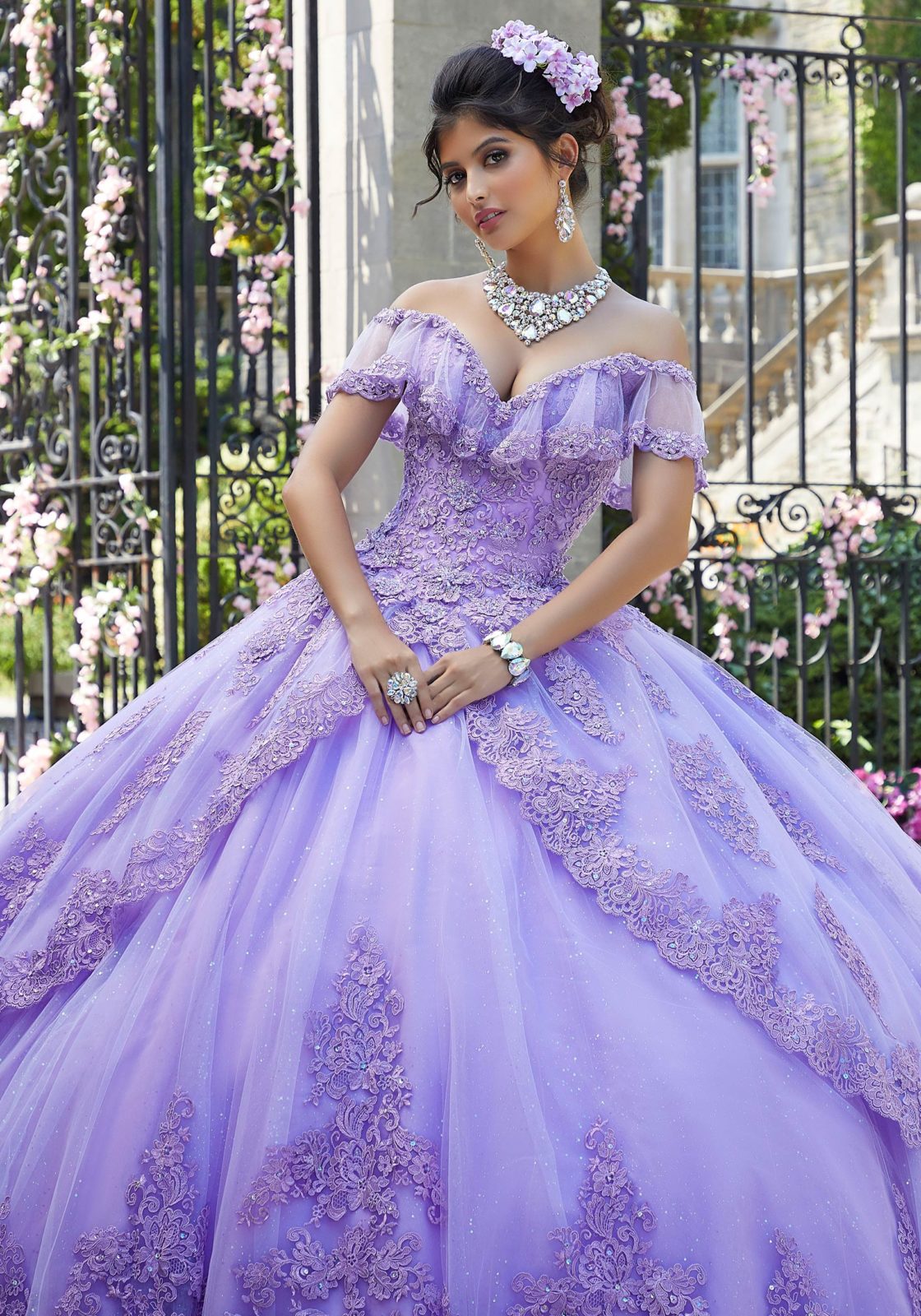 Princess Tulle and Glitter Tulle Quinceañera Dress #34025