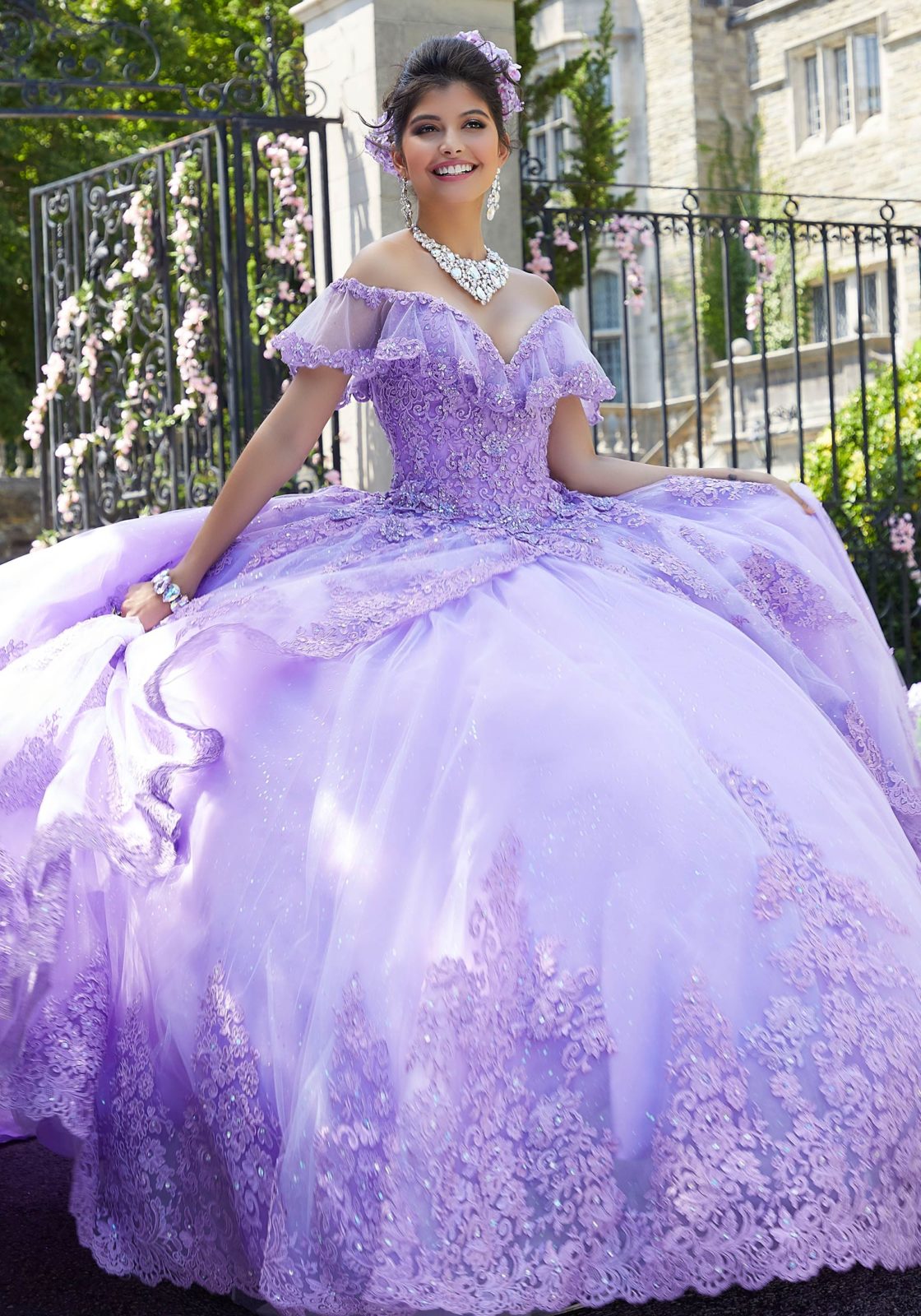Princess Tulle and Glitter Tulle Quinceañera Dress #34025