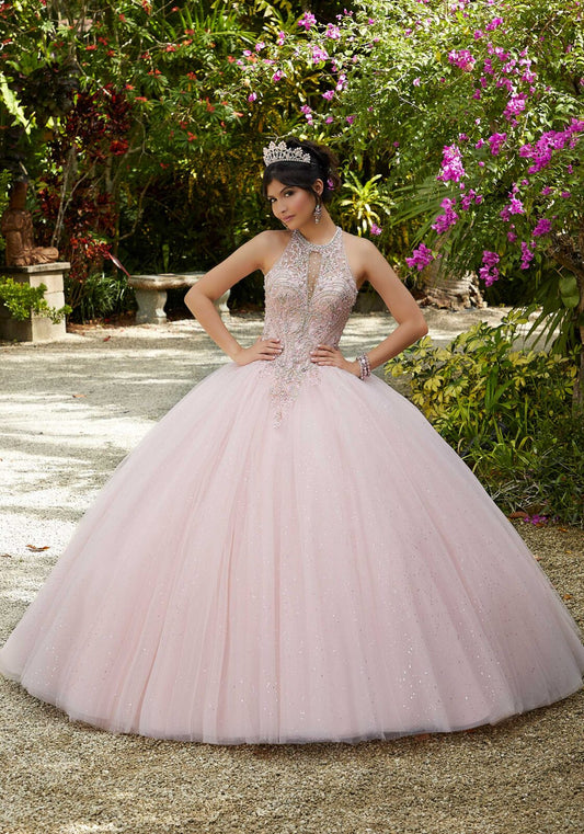 Crystal Beaded and Embroidered Tulle Quinceañera Dress #60125