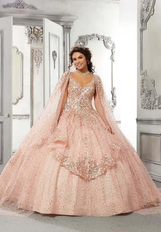 Allover Embroidered Crystal Beaded Quinceañera Dress #89321