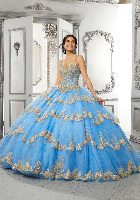 Contrasting Lace Applique Quinceañera Dress #89324