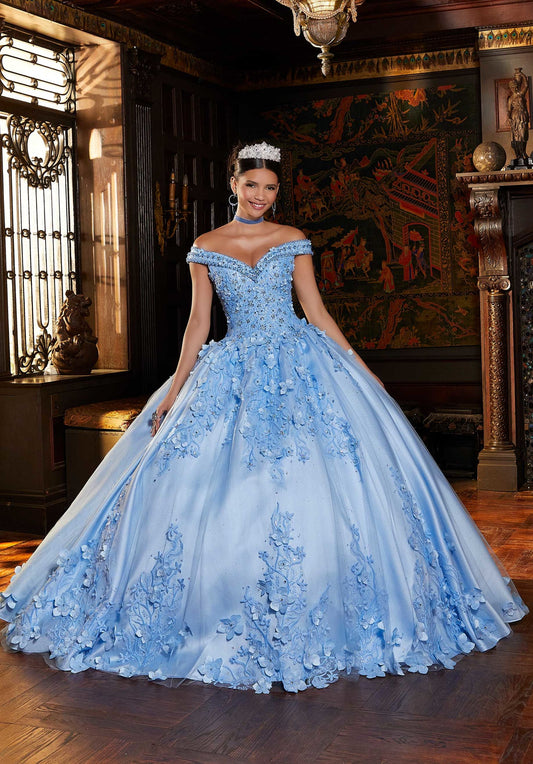Crystal Beaded Satin and Tulle Quinceañera Dress #89337