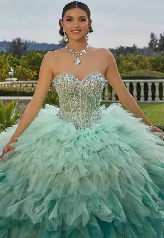 Crystal Beaded Ruffle Quinceañera Dress #89438