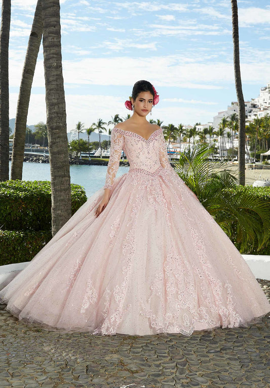 Sparkle Tulle Quinceañera Dress with Crystal Beaded Trim #89360
