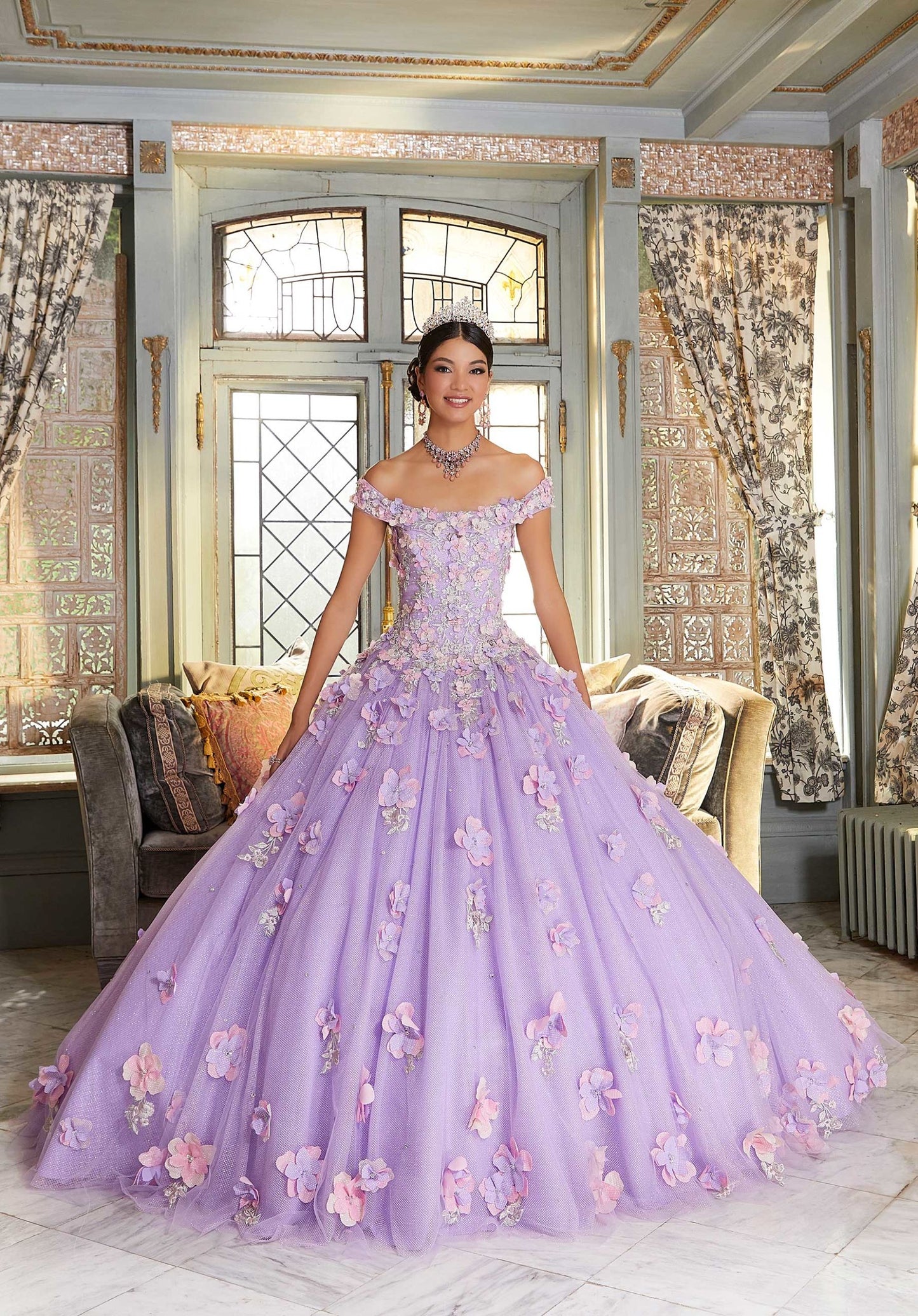 Multi-Colored Floral Quinceañera Dress #89341